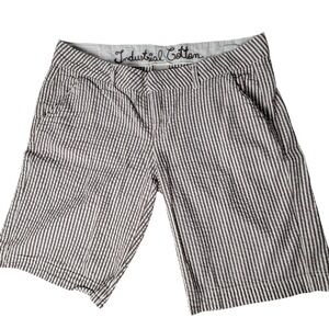 Industrial Cotton Striped Shorts‎ Size 13 Brown/White Utility 100% Cotton Preppy